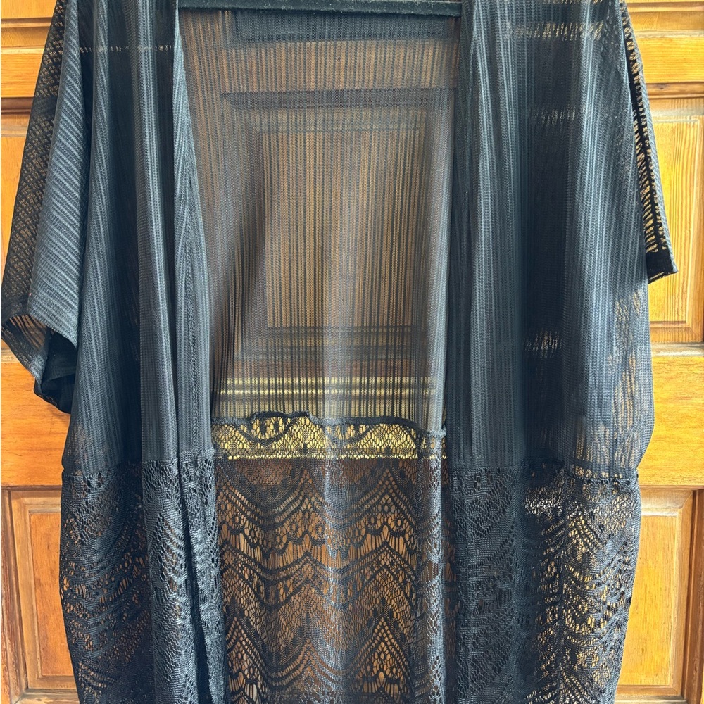 Elegant Black Lace Swim Coverup